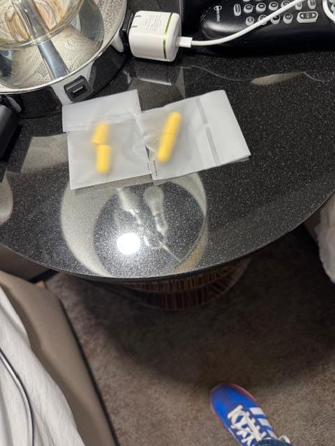 Disposible earplugs because of the deafening noise until 1am every night.