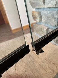 Broken fireplace door