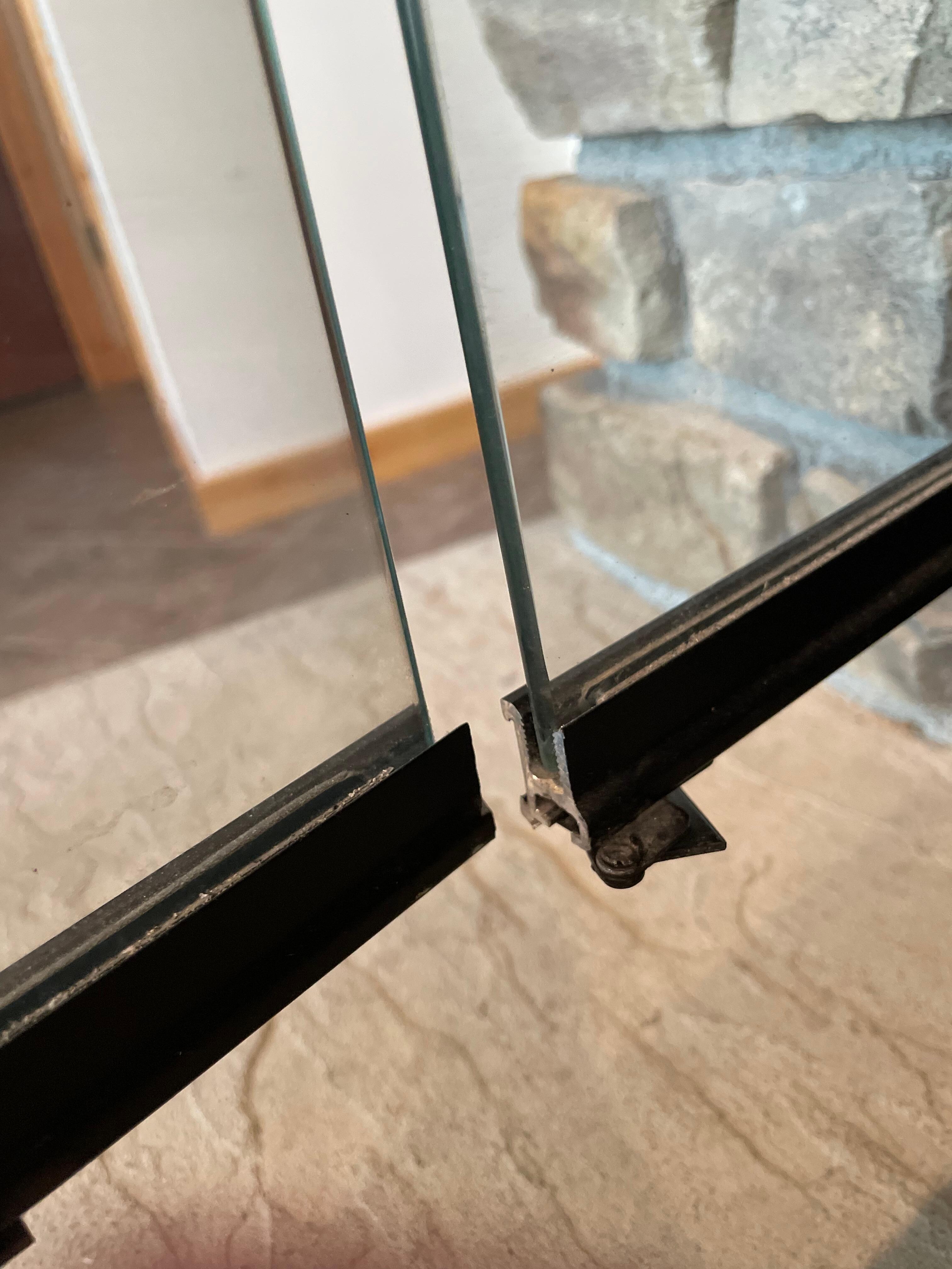 Broken fireplace door