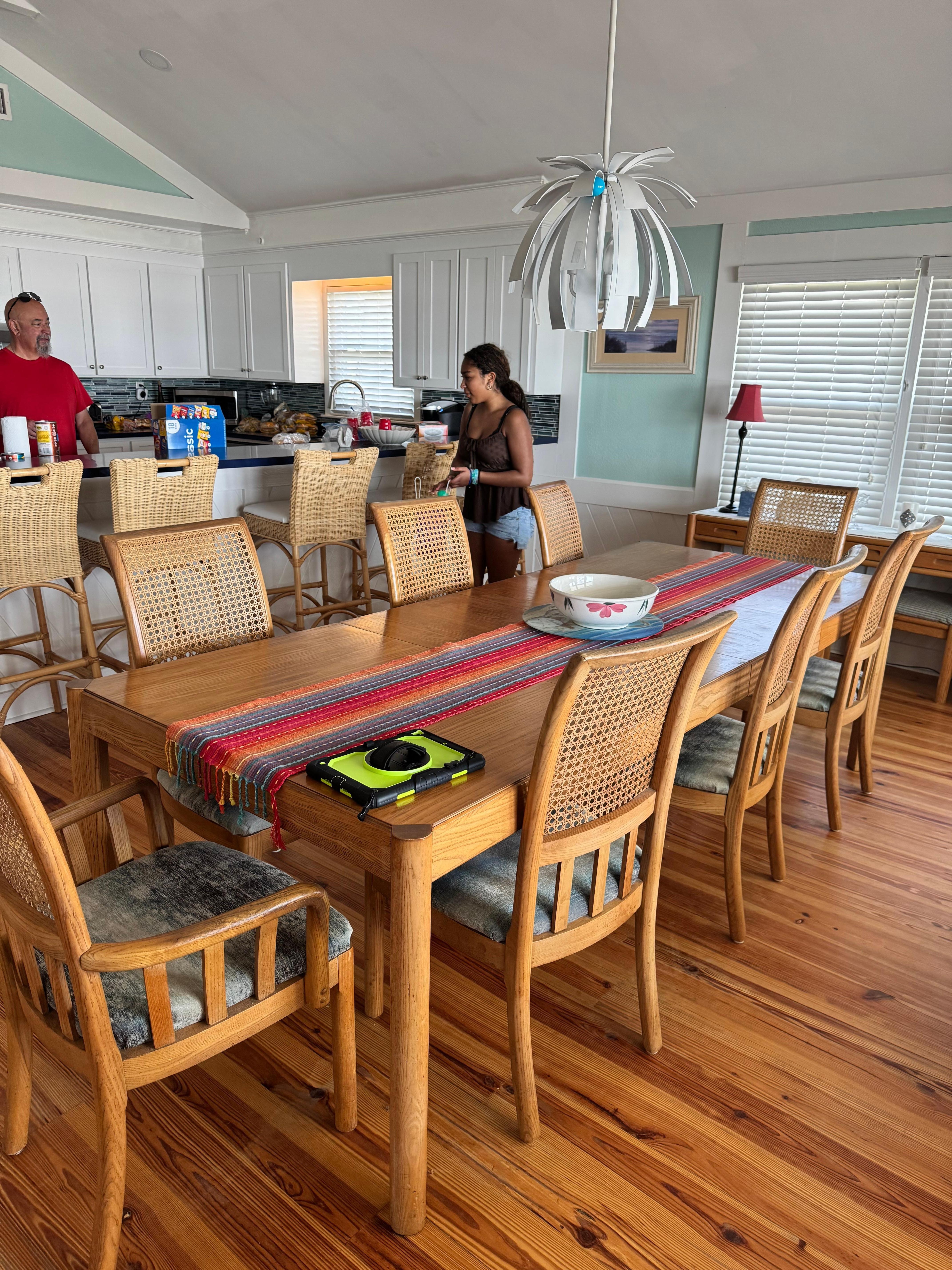 We were all able to eat meals together. 