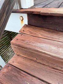 Trip hazards on the steps.