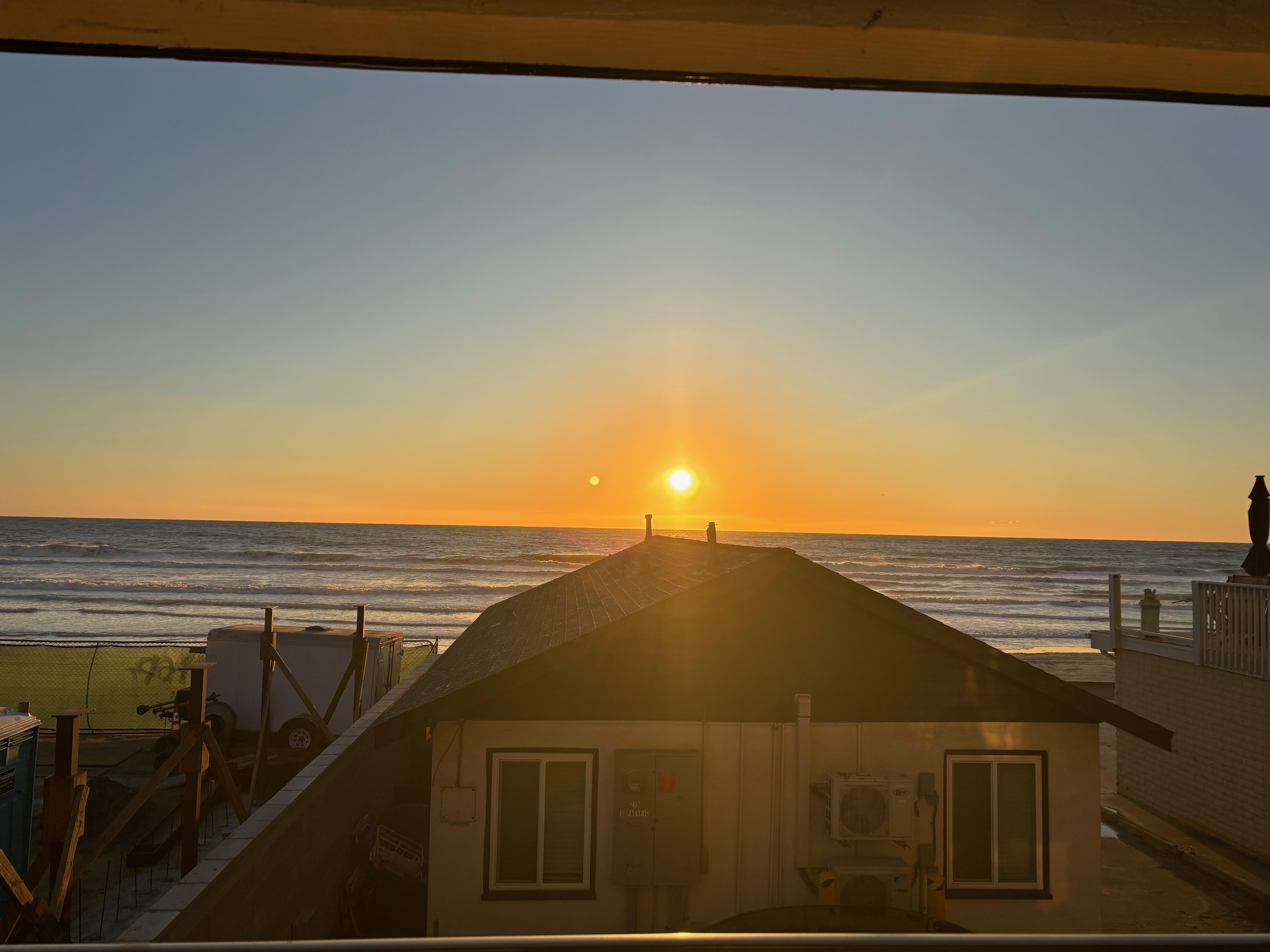 View from the front deck of sunset