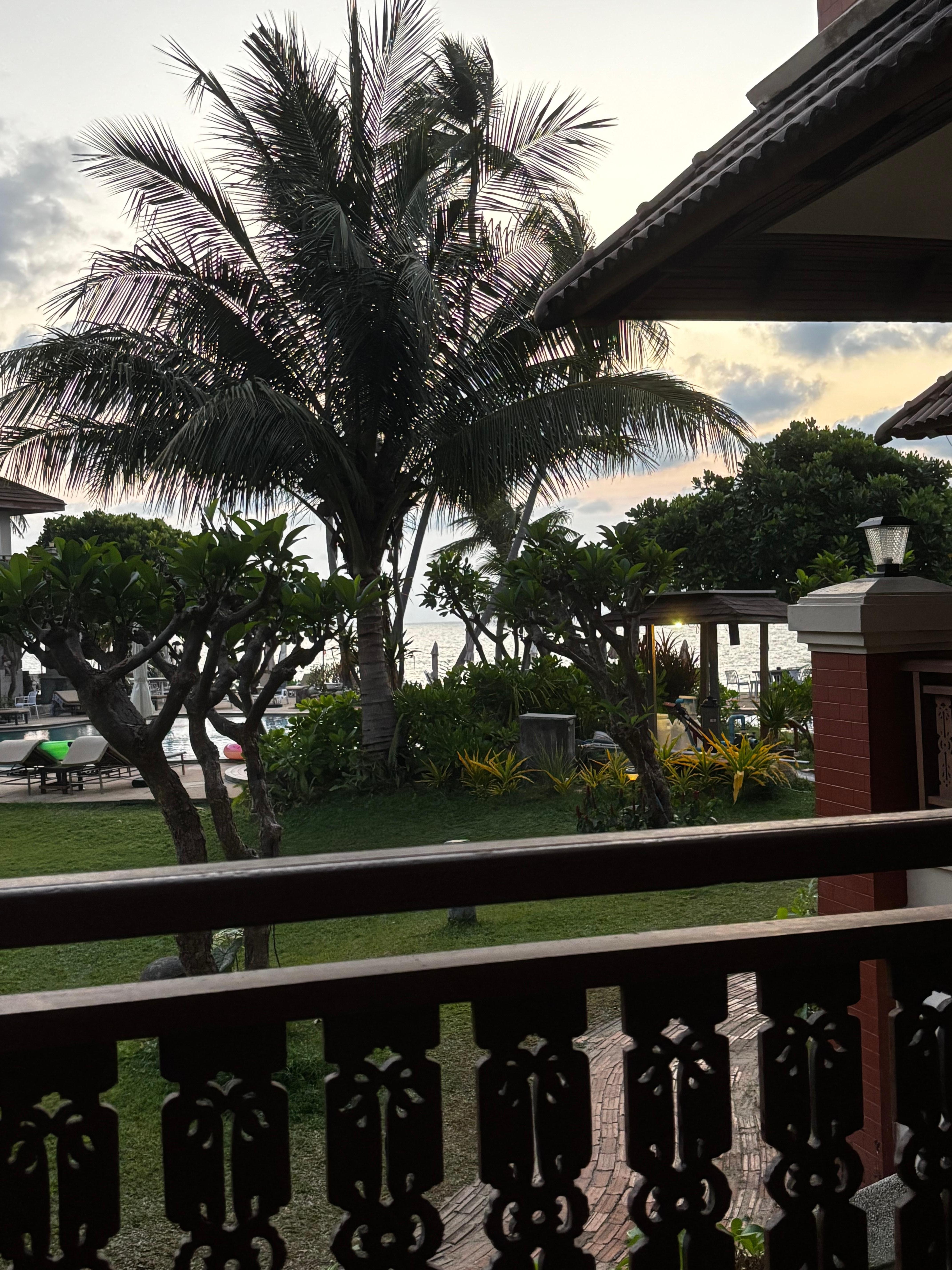 View from pool side, floor level room