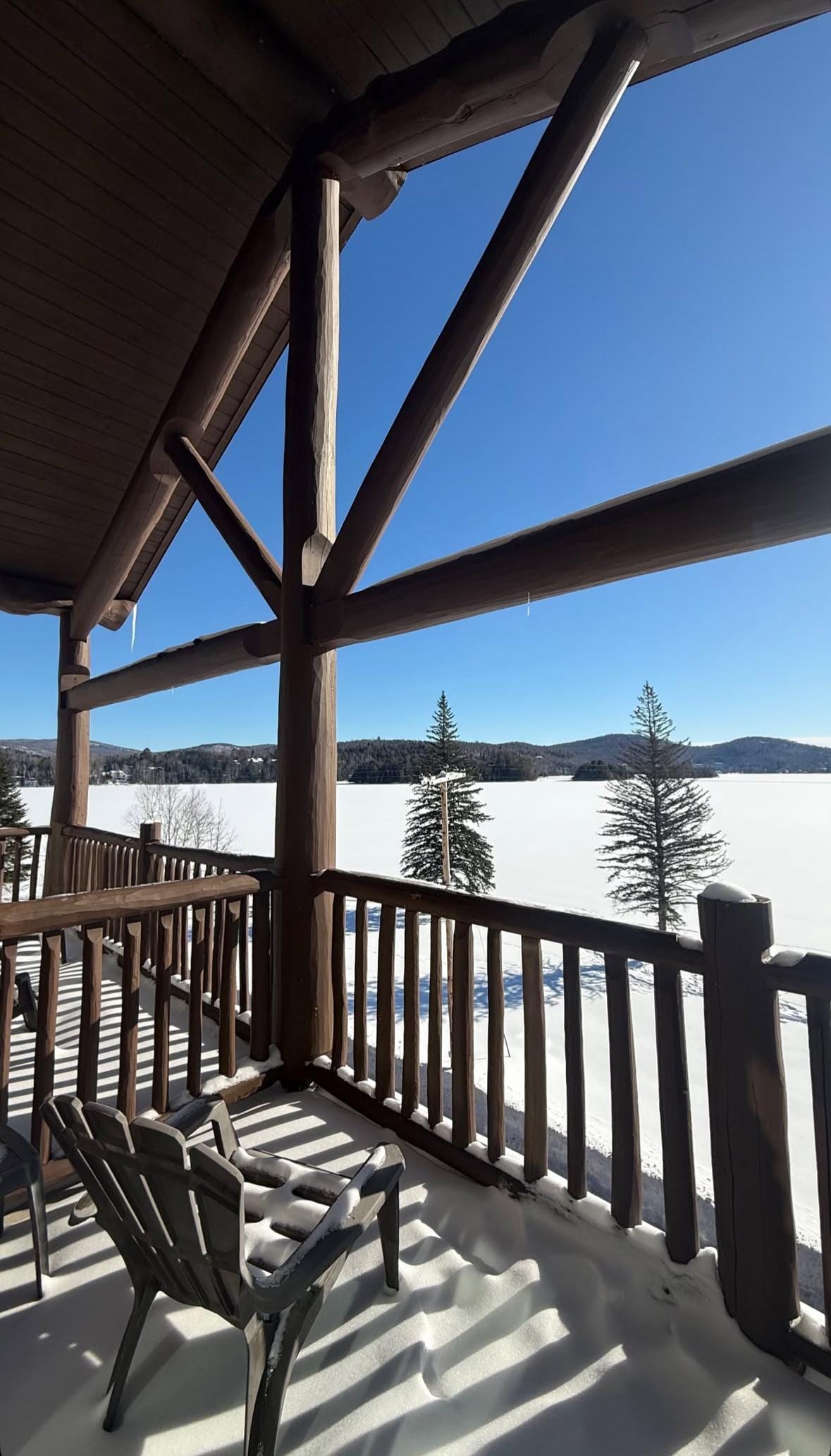 Balcony view on lake