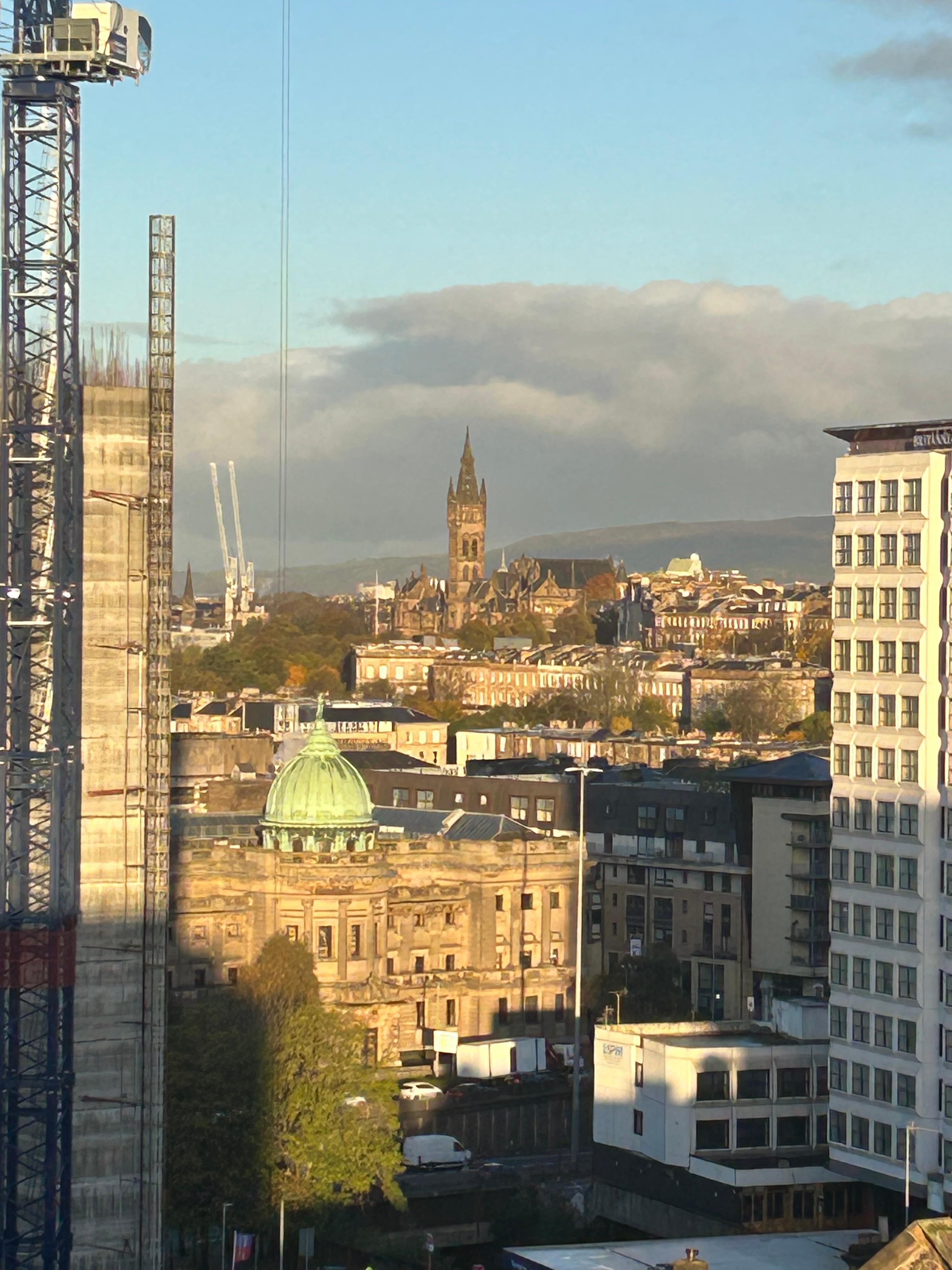 Looking West to Glasgow University 