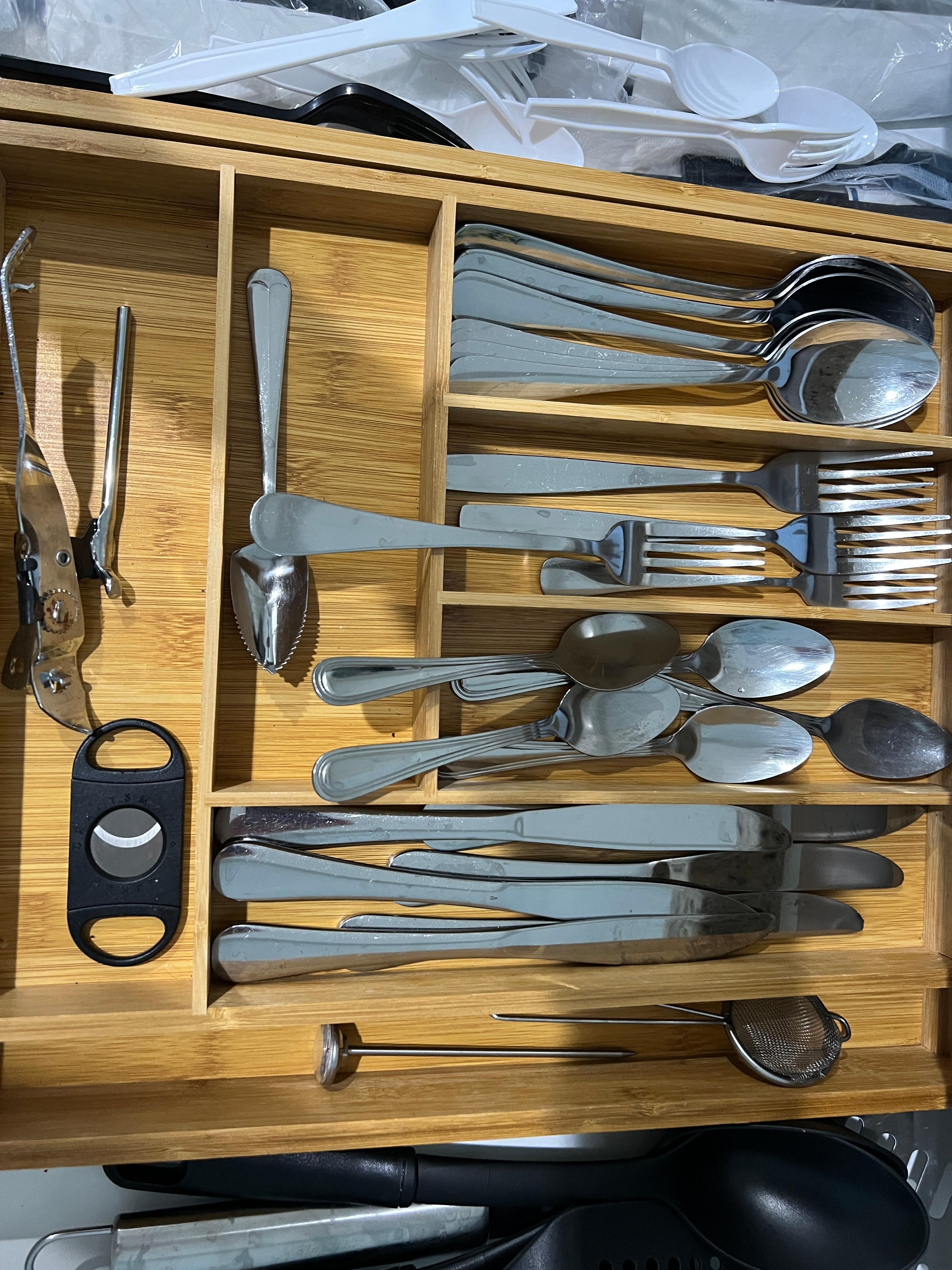 4 forks, we used plastic utensils 