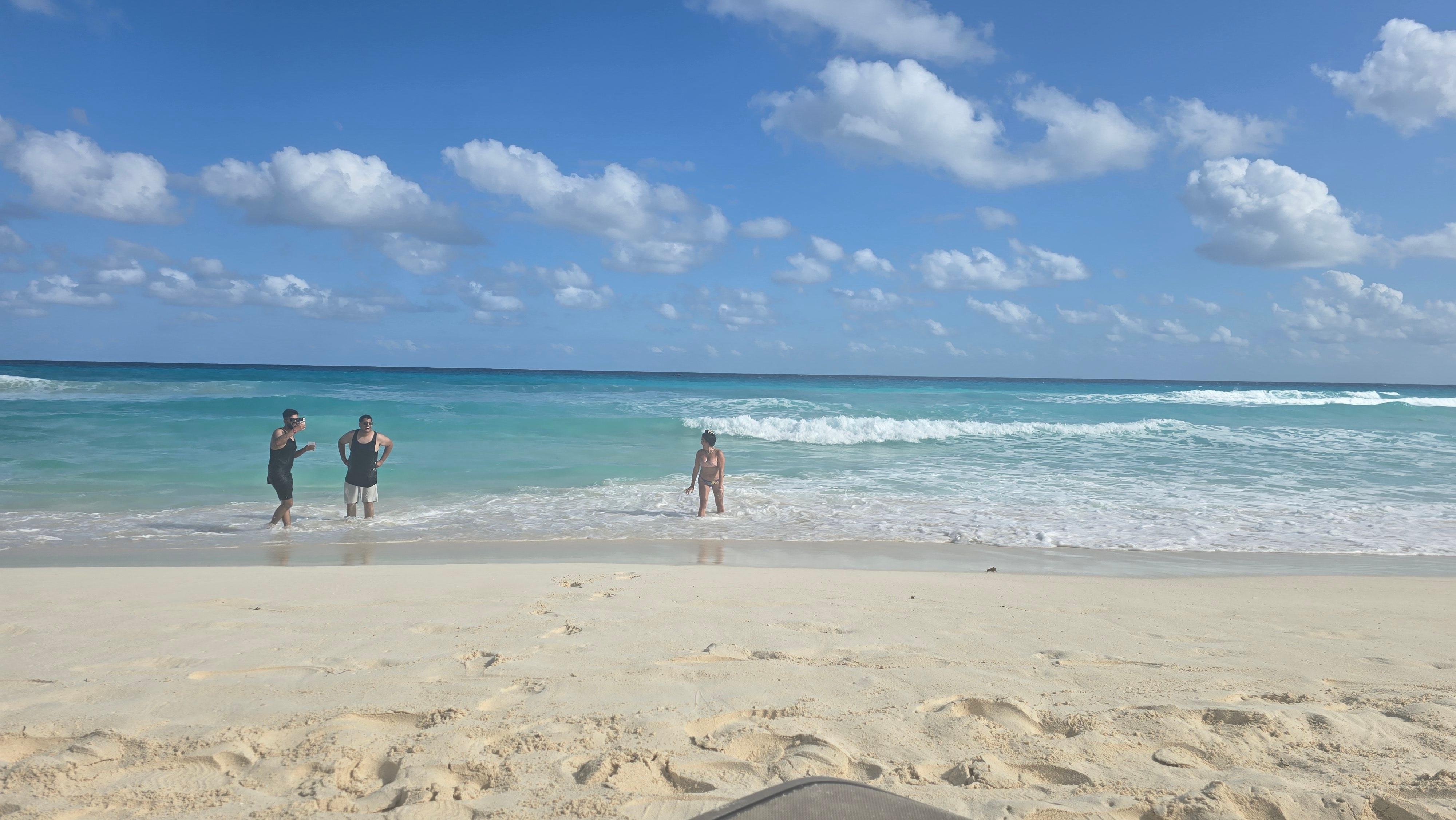 Water at beach very clear