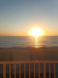 Sunrise on the balcony of our room