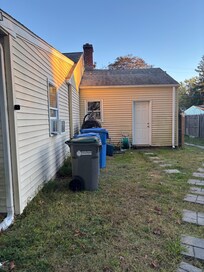 Garage rental entrance in back of house