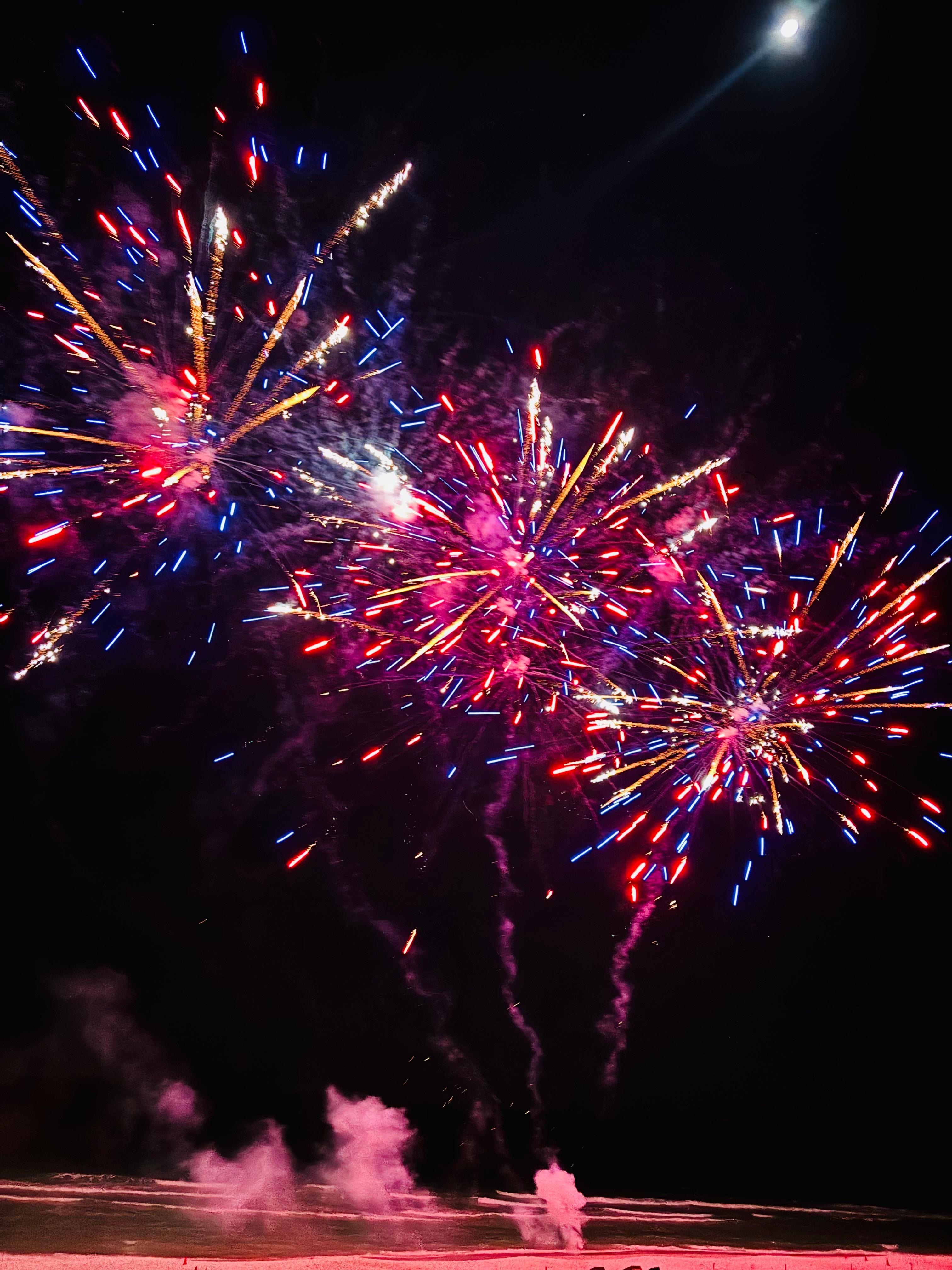 New Years Eve fireworks from the deck! Schooners did the fireworks 