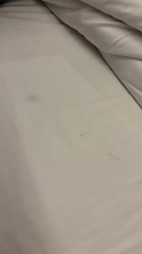 Dirty bed sheets