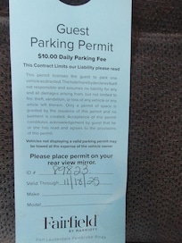 Undisclosed Parking Fee. A Penalty for staying at Fairfield Inn. No alternative available.