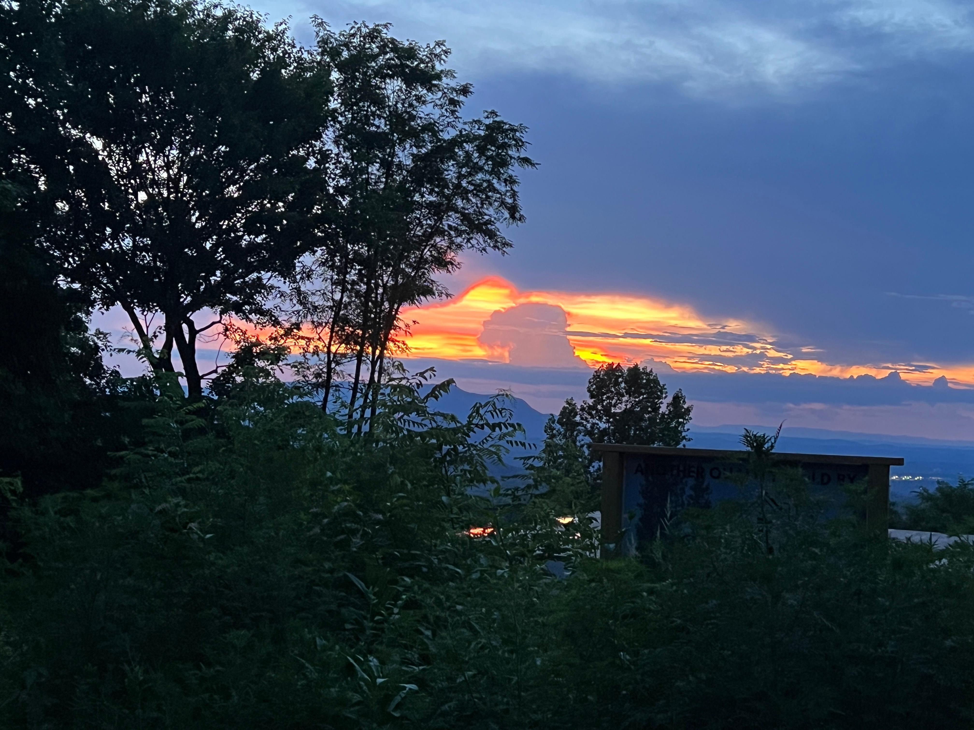 Sunset off of the deck. 