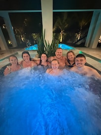 Fun in the hot tub/ pool area