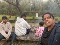 Fire pit near the tent area