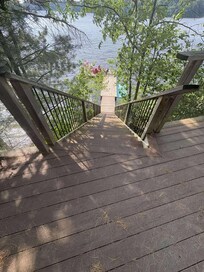 Dock stairs at middle level, looking down