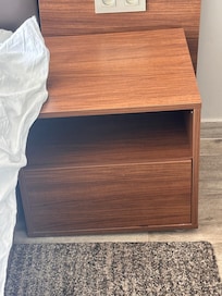 Broken bedside table.