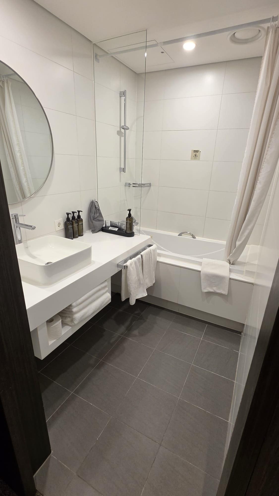 The bathroom is also spacious