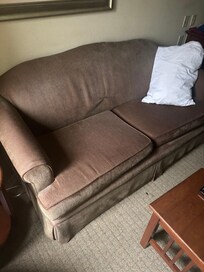 Couch was in horrible condition and had stains, food and hair all in it.