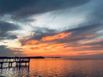 Nice sunsets over the dock right by the pool