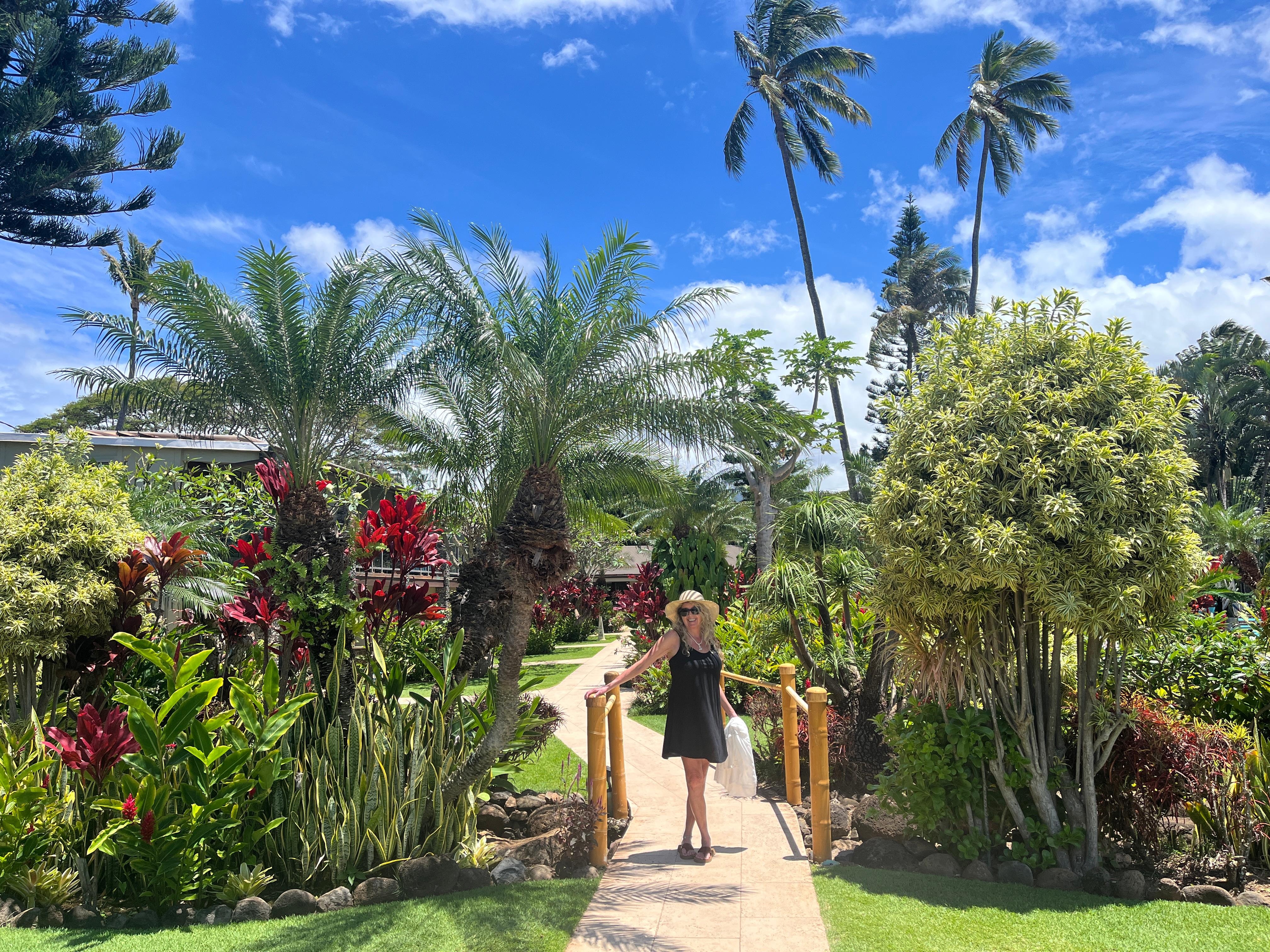 The gorgeous sidewalk through the resort 