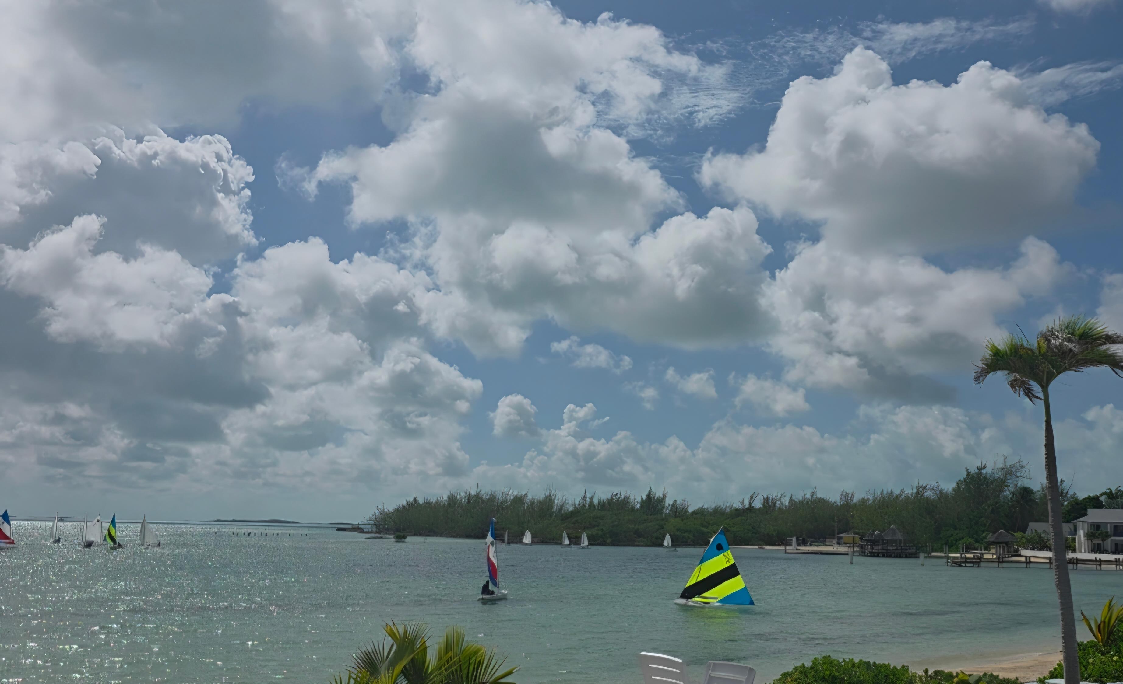 Friday morning Exuma Sailing Club as seen from the villa patio.