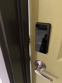 Front door of the condo, anyone could have gotten in. We put a chair up under the door.