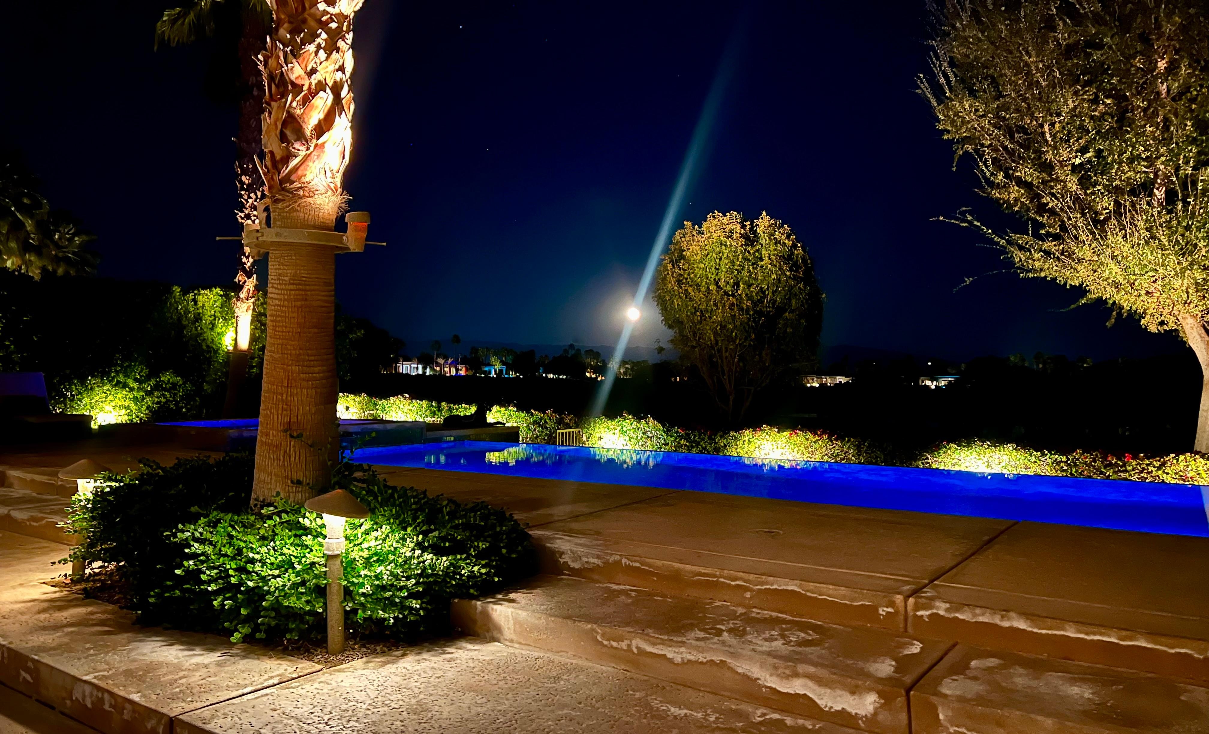 Moonrise over the pool