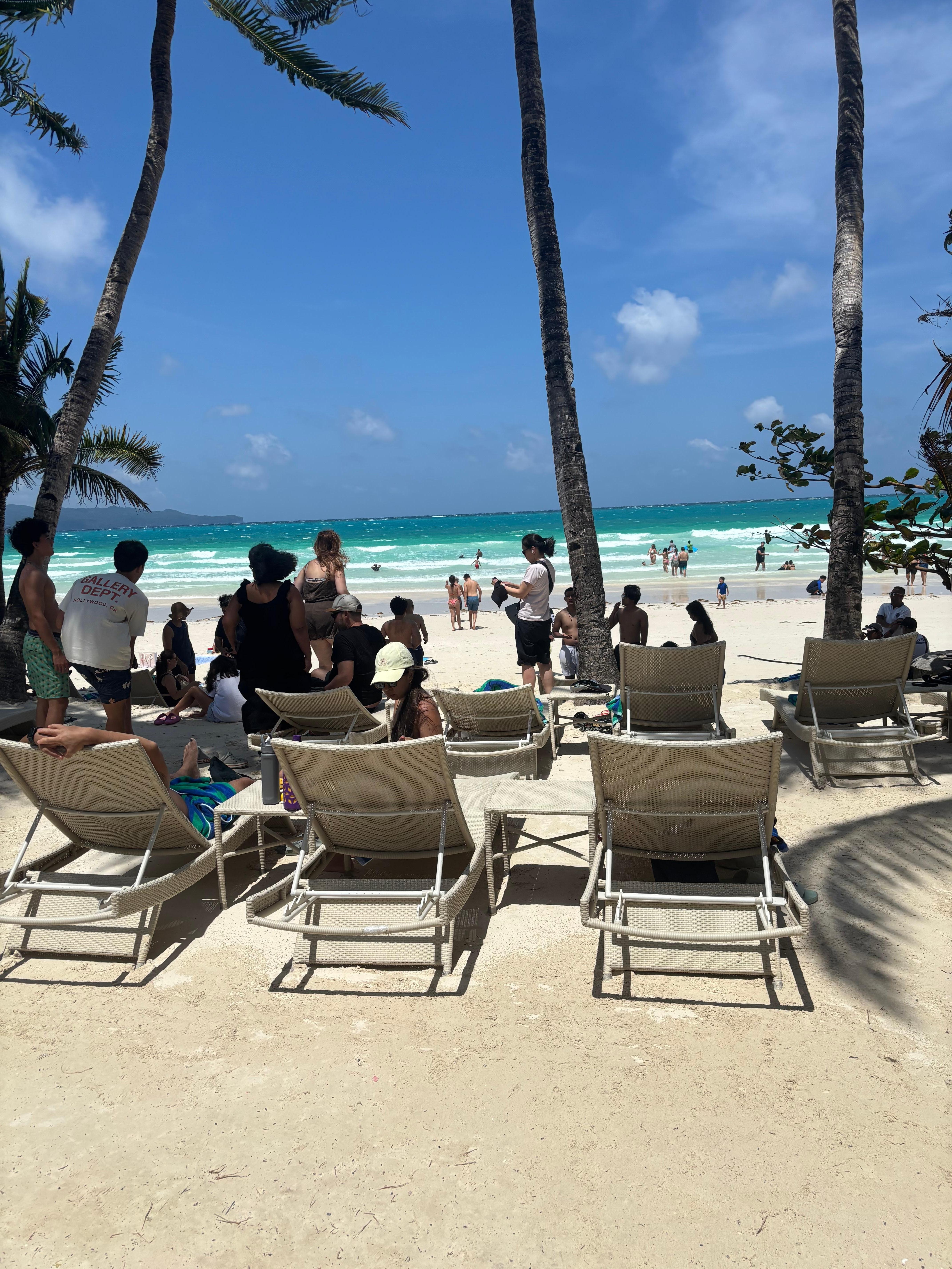 Beach view from the restaurant