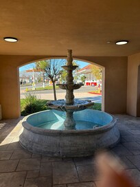Quaint fountain at the entrance