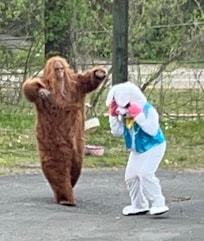 The Grandkids loved it during our Easter Egg Hunt… when Bigfoot chased the Easter Bunny.