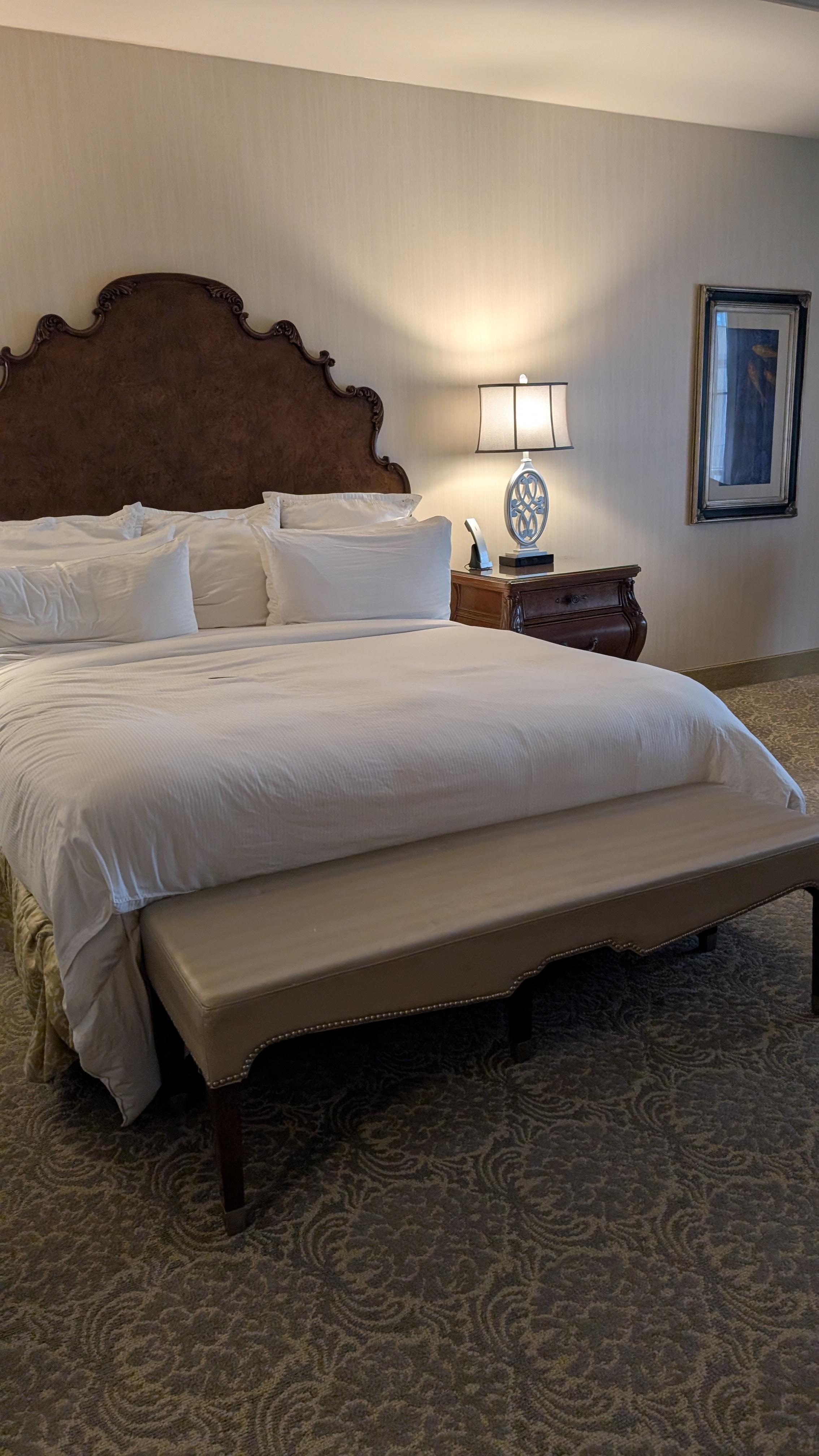 Spacious and comfy bed.
