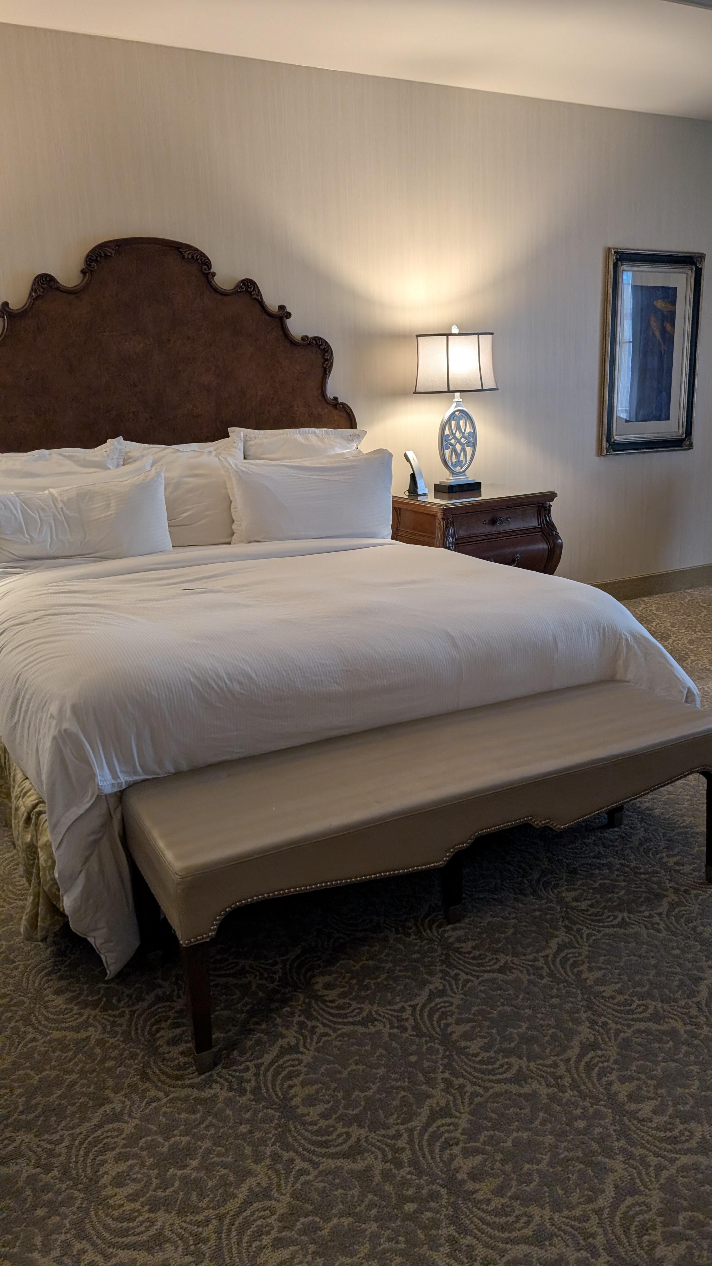 Spacious and comfy bed.