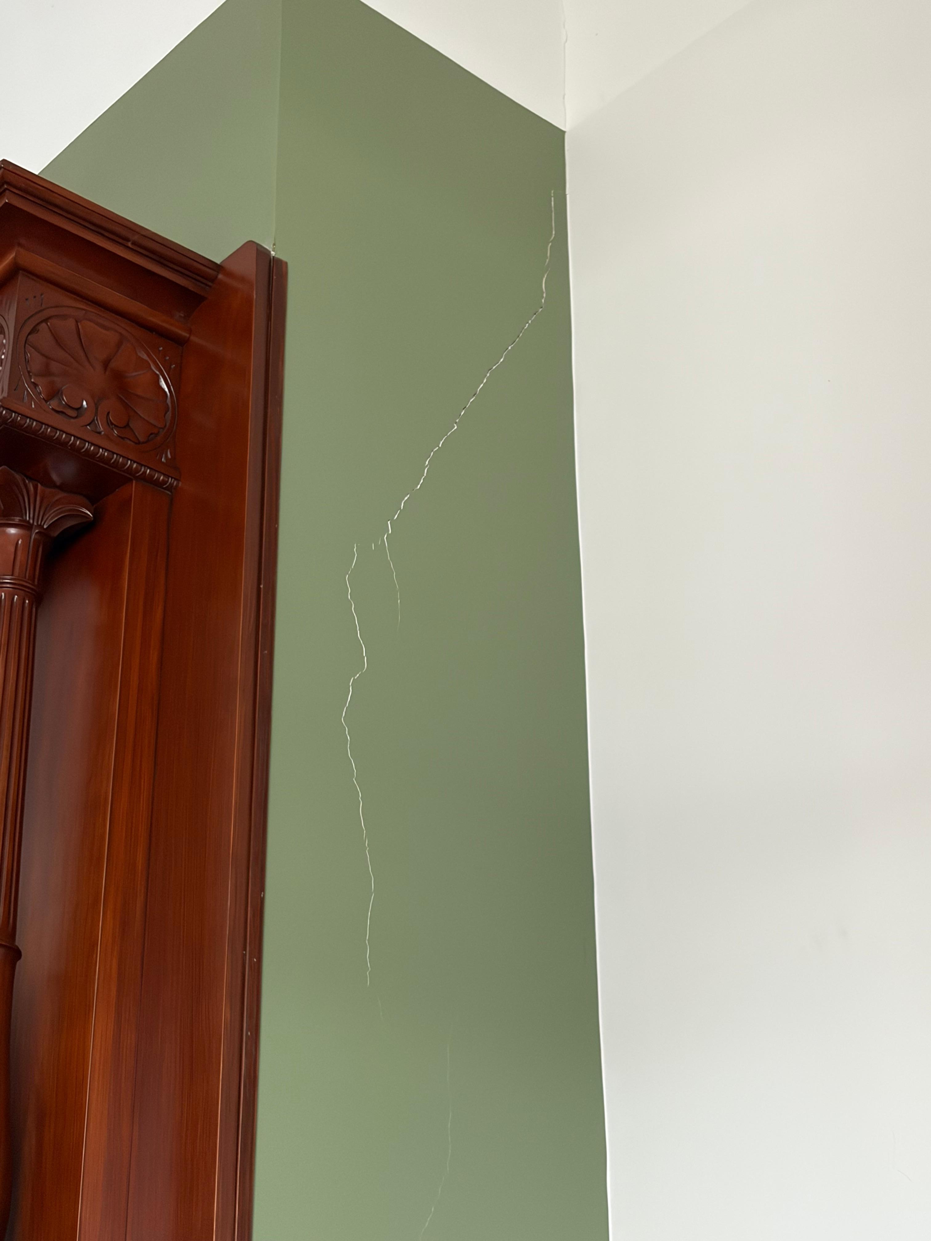 You’ve a crack beginning in green wall