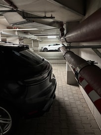Watch out for this protruding pipe in the dark parking garage which no one warns you about.