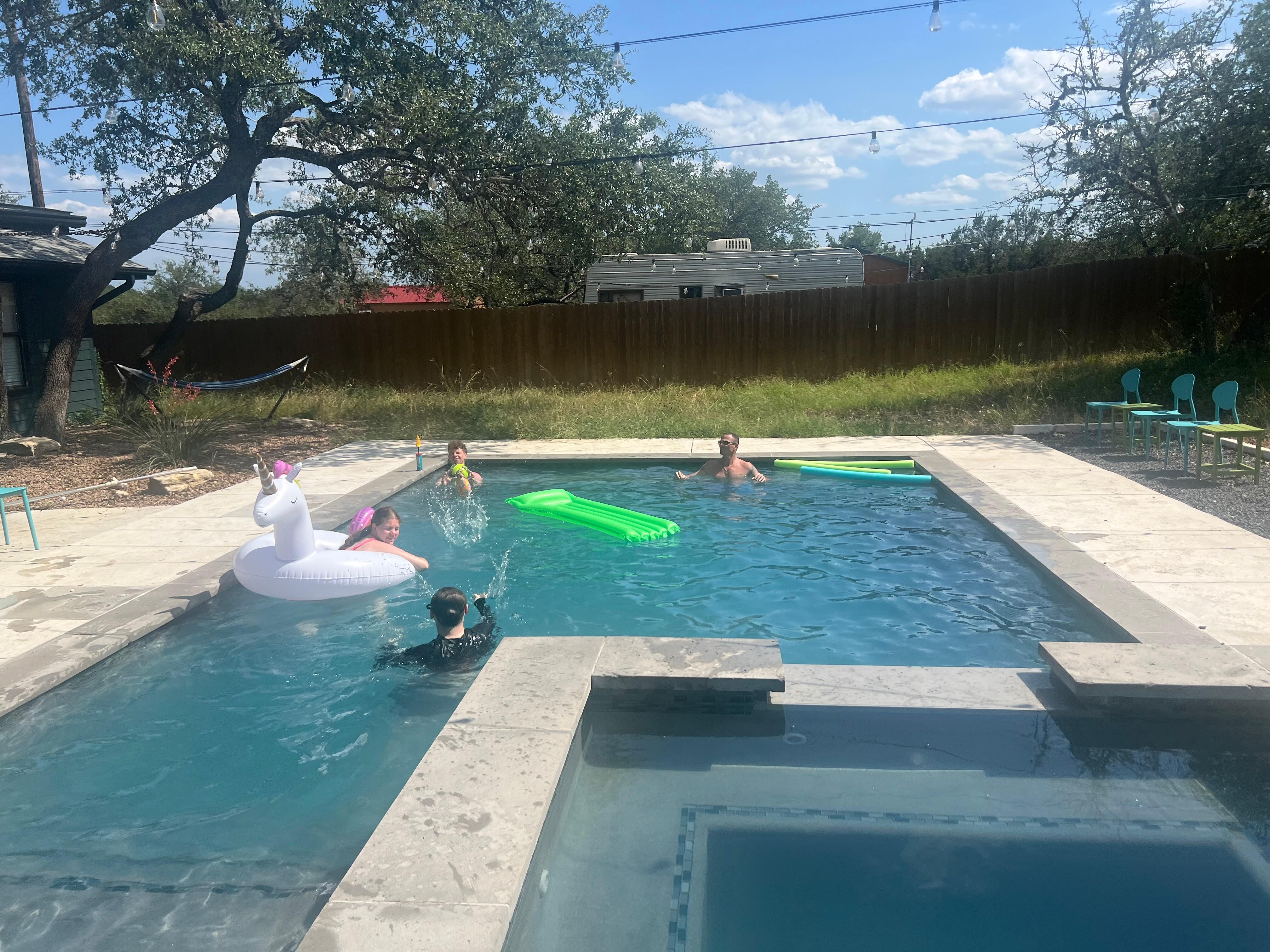 Swimming during the day