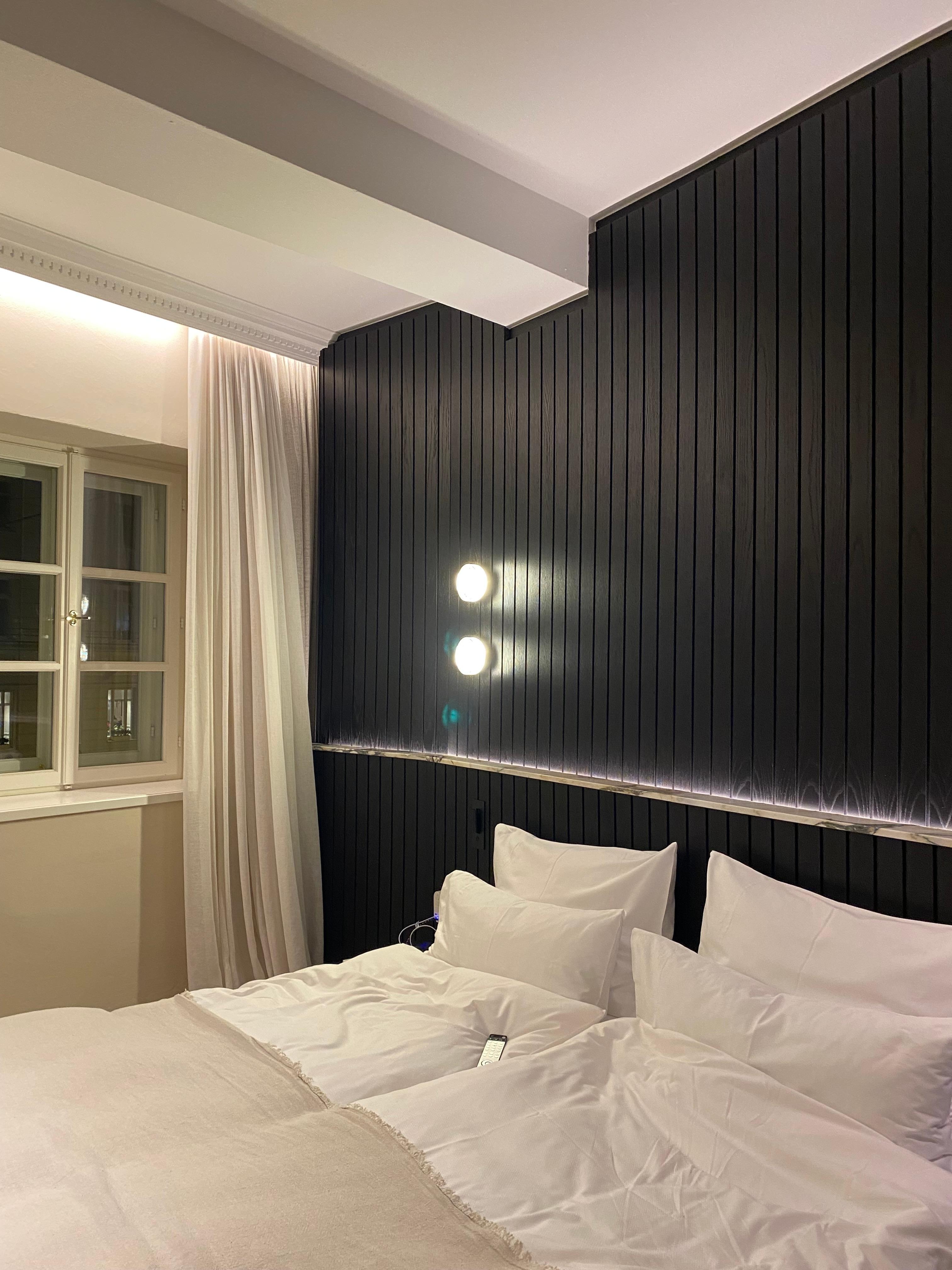 Bedroom had desk & chair, fridge, easy comfy chair
Blackout drapes, open windows if needed