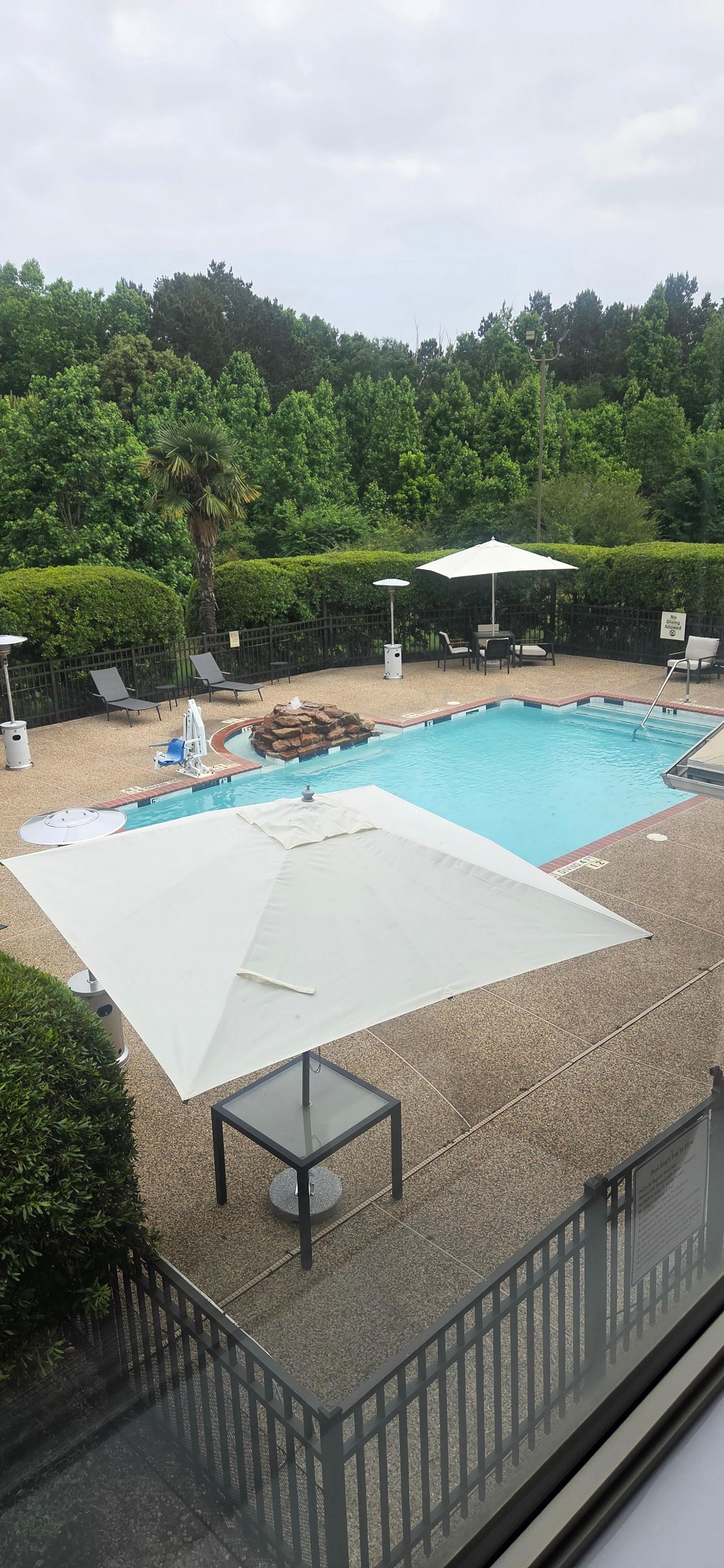View from our window to the pool area.