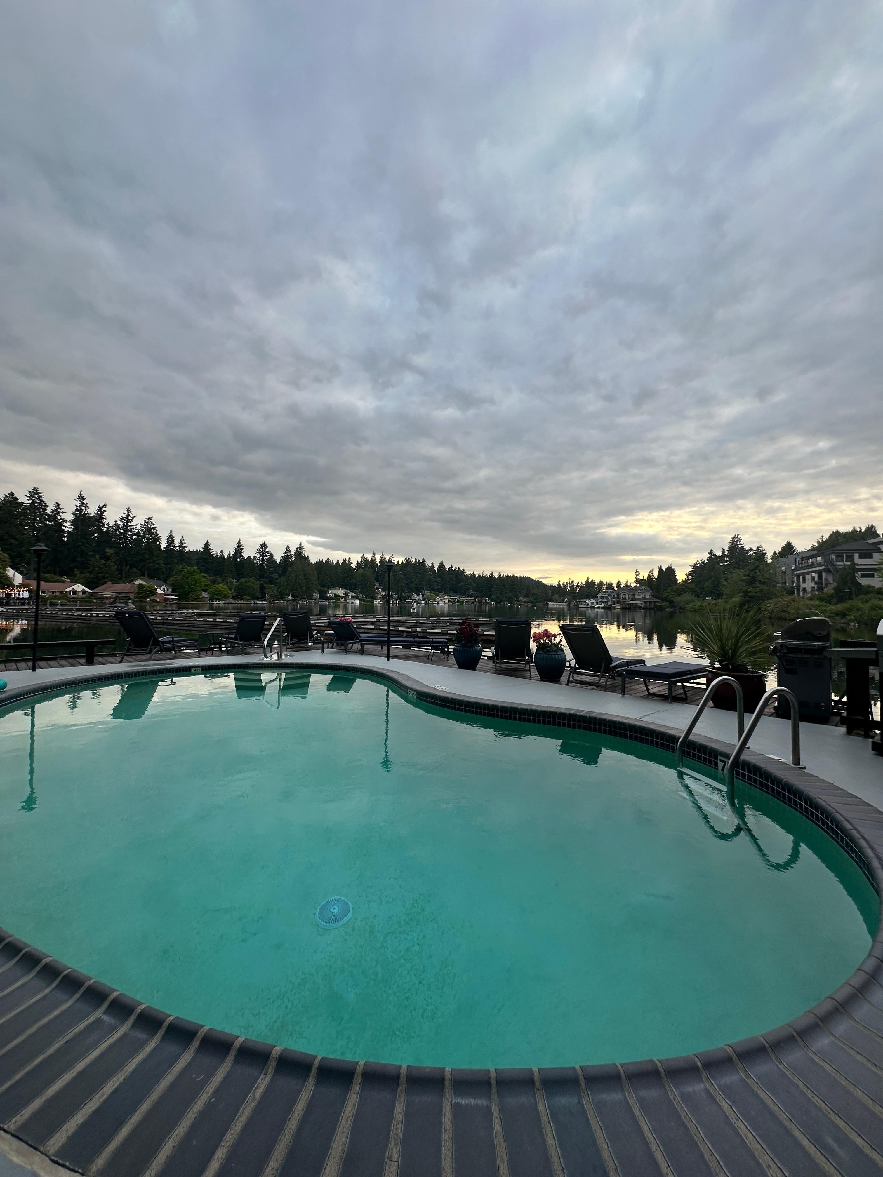 Small, warm pool on the water.