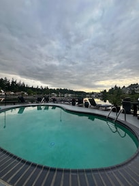 Small, warm pool on the water.