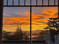 Sunrise while laying in bed in the China Point room.