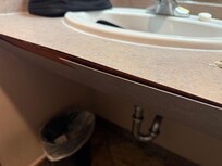 Damaged bathroom counter