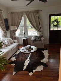 Cozy living room - love the rug!