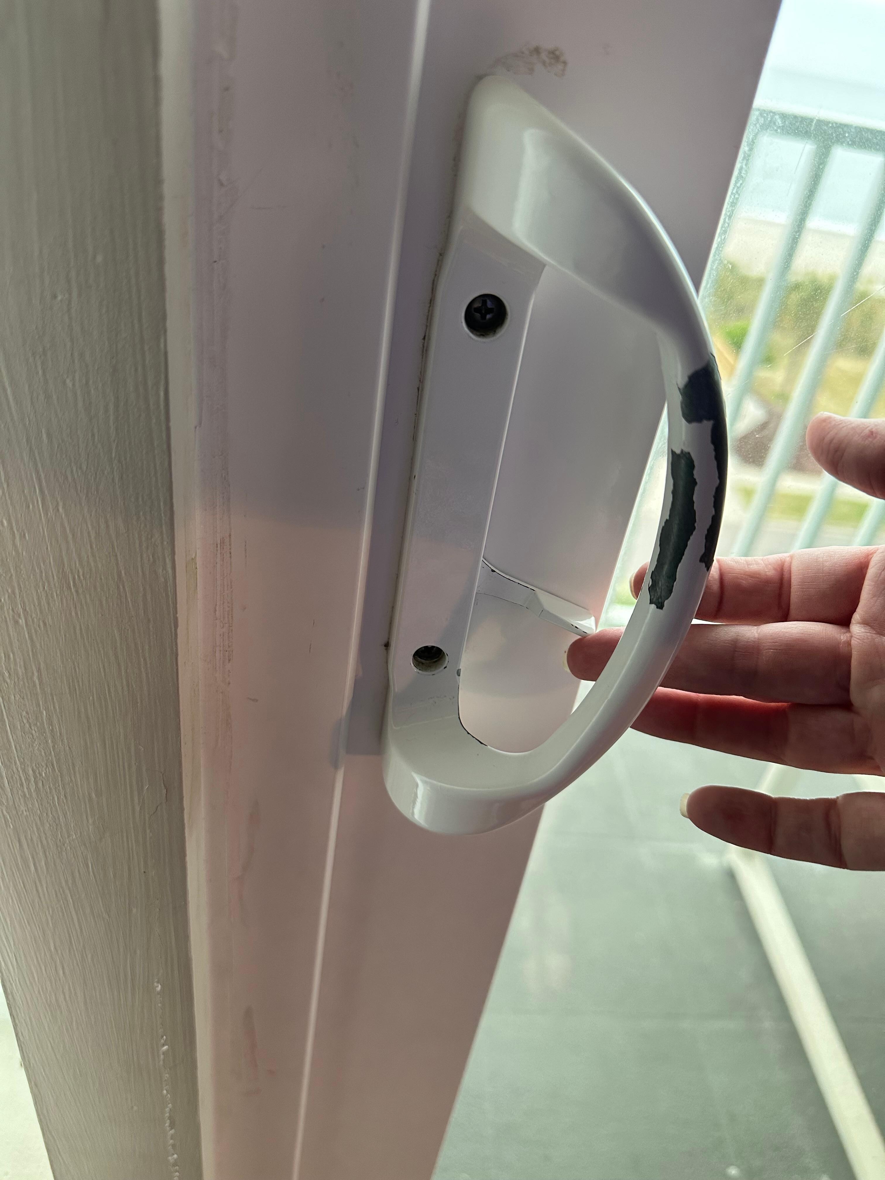 Balcony door lock was broken 