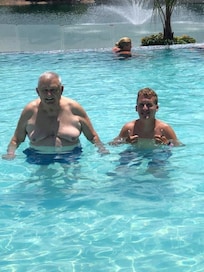 Birthday boy in the pool