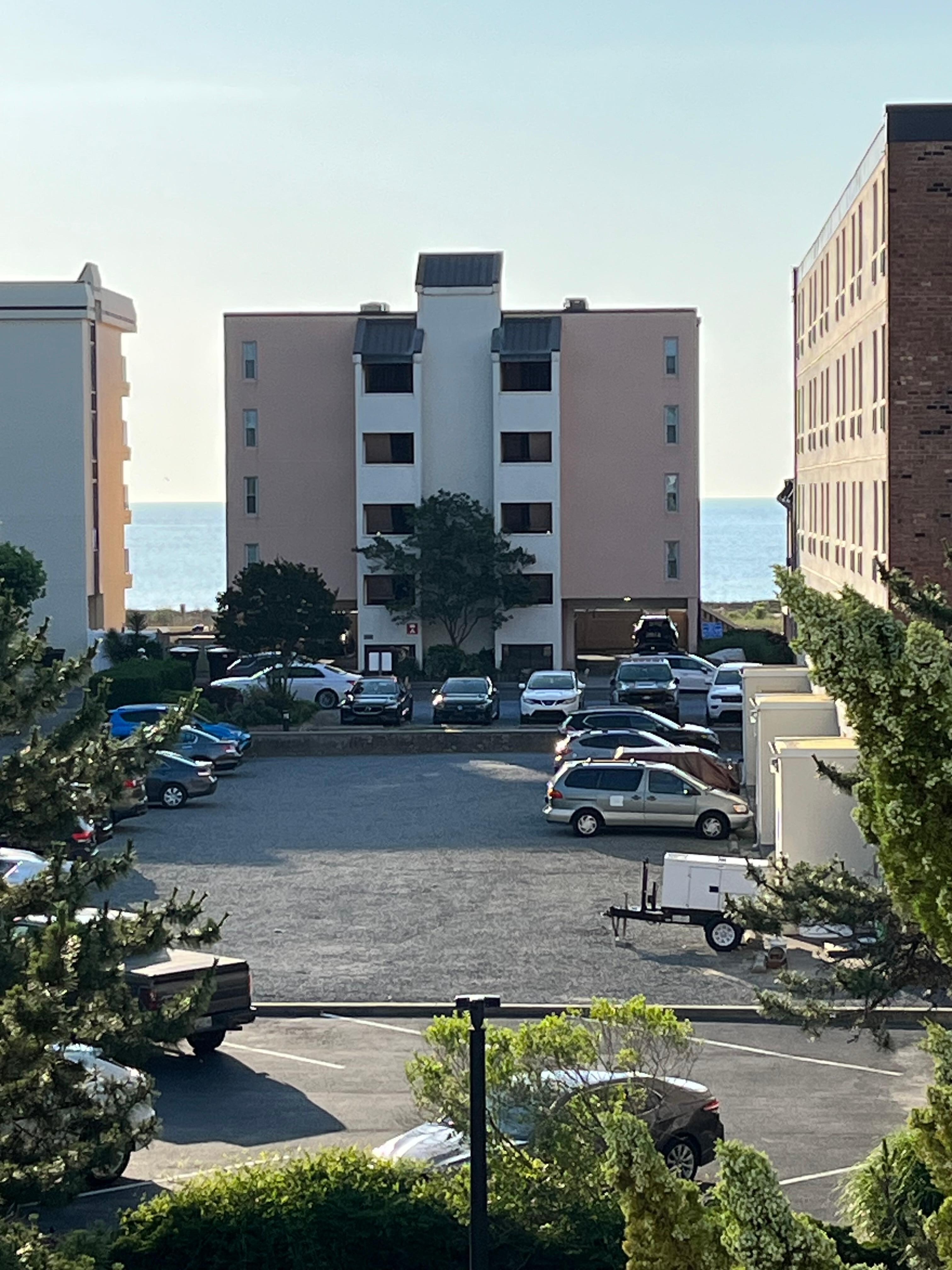 You can see the water from the walkway.