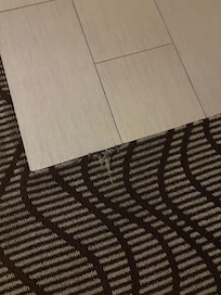The carpet had stands sticking out everywhere