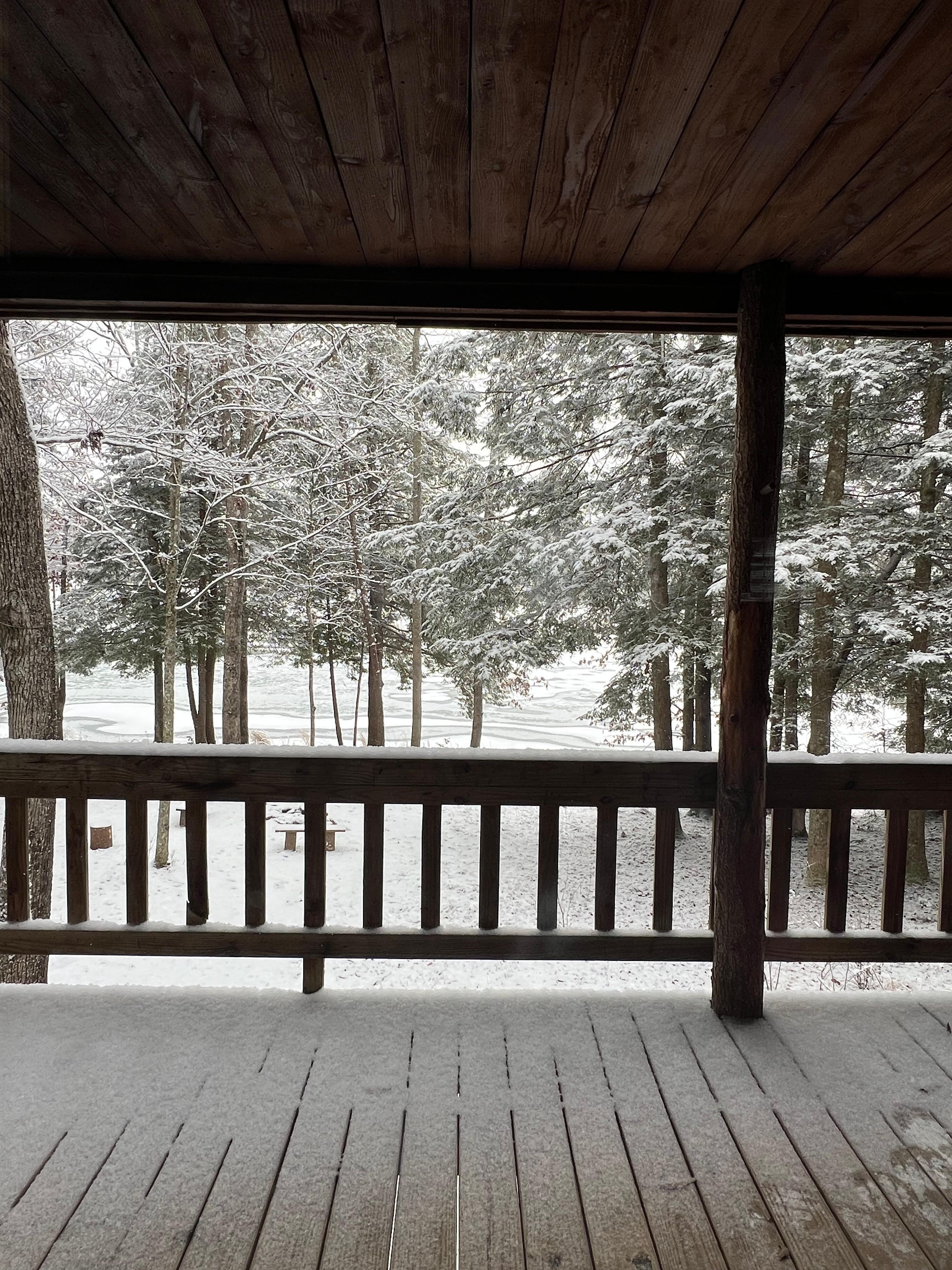 View of snow from back porch