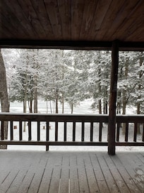 View of snow from back porch