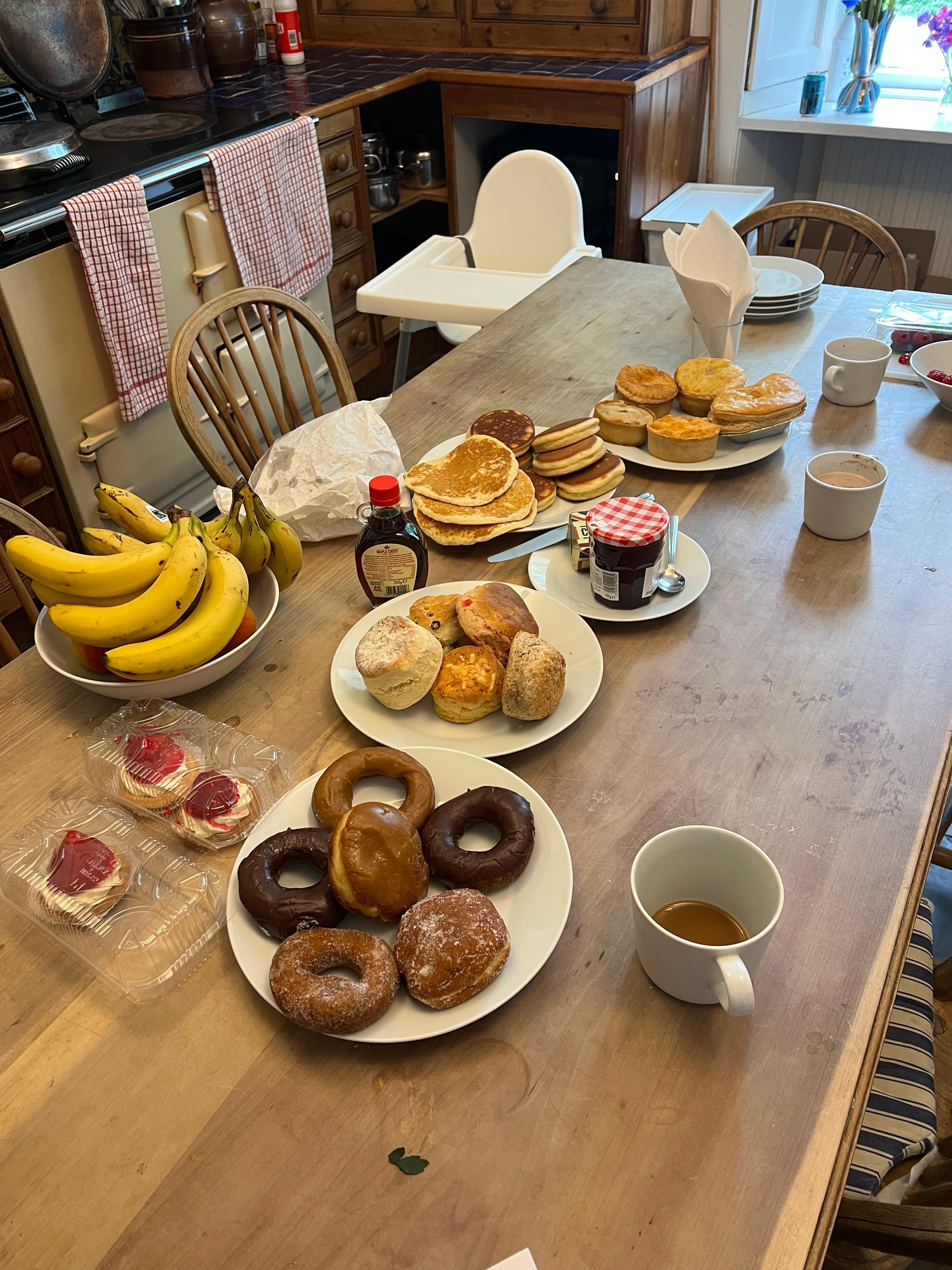 Breakfast from local bakery in Peebles 